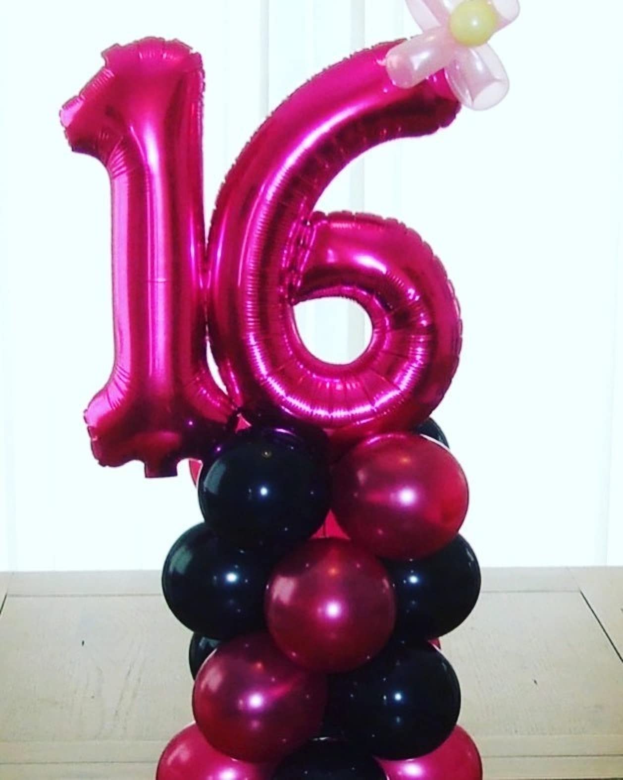 40 Inch Hot Pink 16 Number Balloons Giant 16 Or 61 Balloons Hot Pink Birthday 16 Balloons 16Th Birthday Anniversary Party Decora