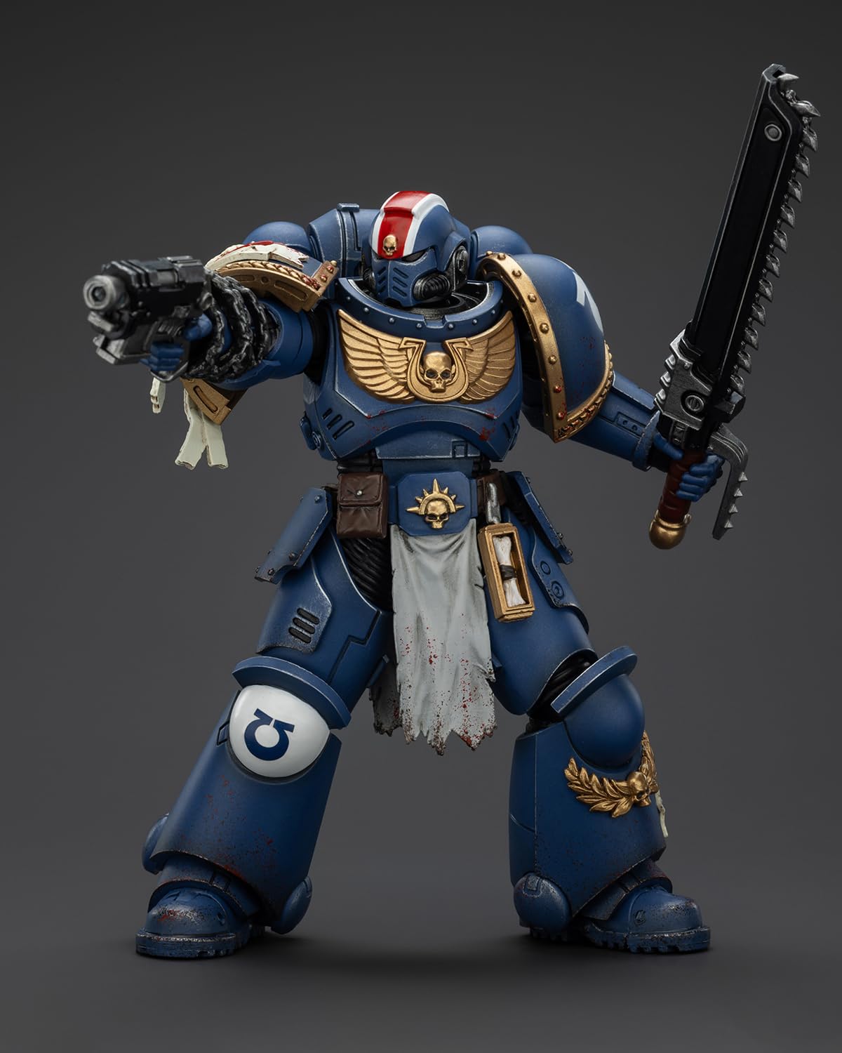 JoyToy Warhammer 40K 1:18 Action Figure  Ultramarines Lieutenant Titus Collectors Edition  Battlefield Paint  5.03 in High