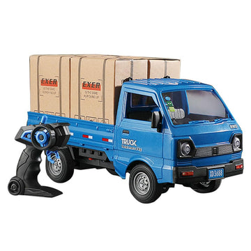 GoolRC Remote Control Car Kei Truck, 1:16 Scale RC Transport Pickup Truck with Spray and Light, 2.4GHz All Terrain RC Cars for K
