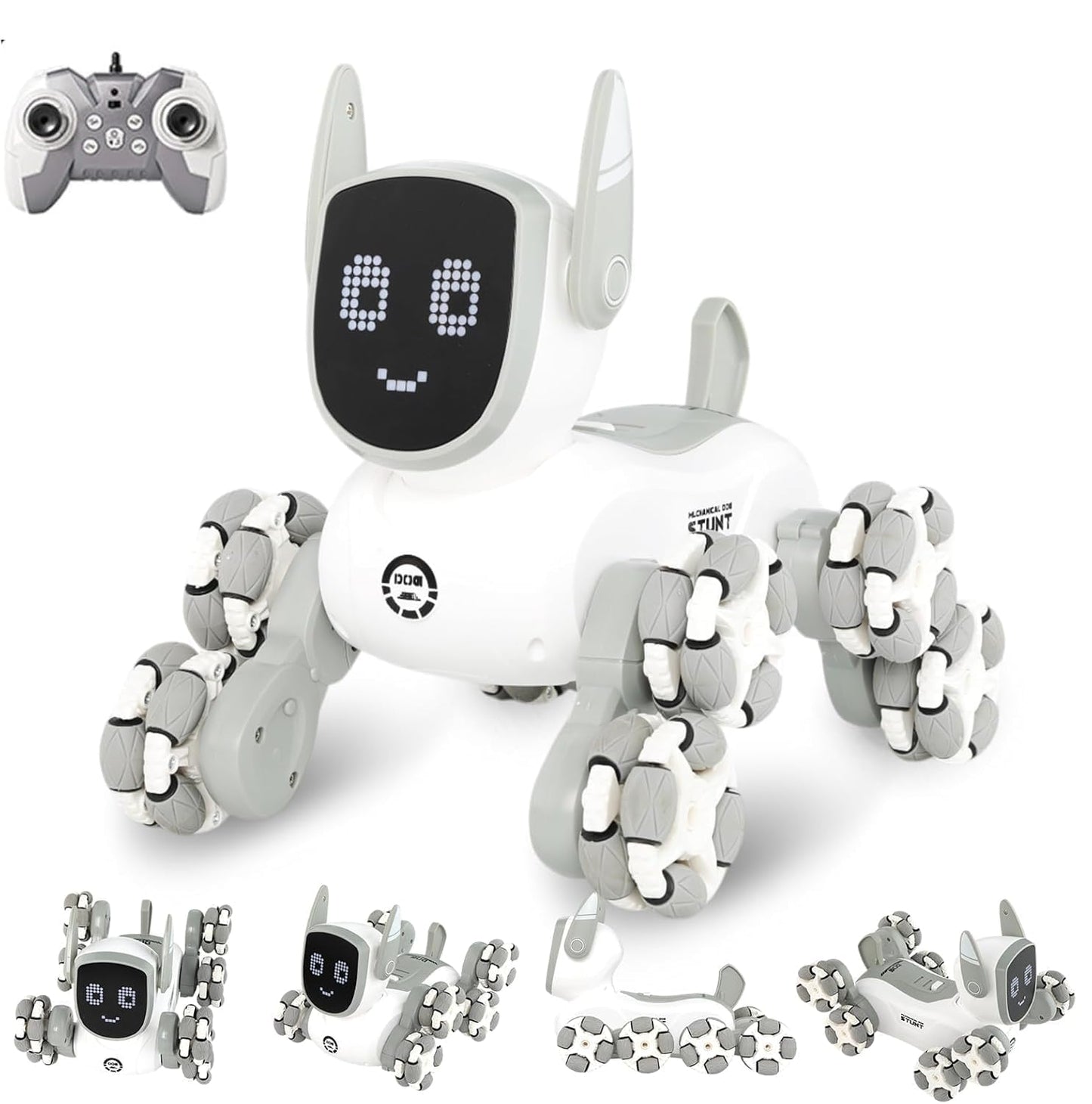 Amitasha 8Wd Remote Control Robot Dog Rc Car 8X8 Stunt Toy With Light And Music, Christmas Birthday Gifts For 5 6 7 8+ Years Old