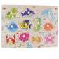 CALANDIS?Wooden Peg Jigsaw Puzzle Kids Preschool Educational Toy Gift Marine Animals | Preschool Toys & Pretend Play