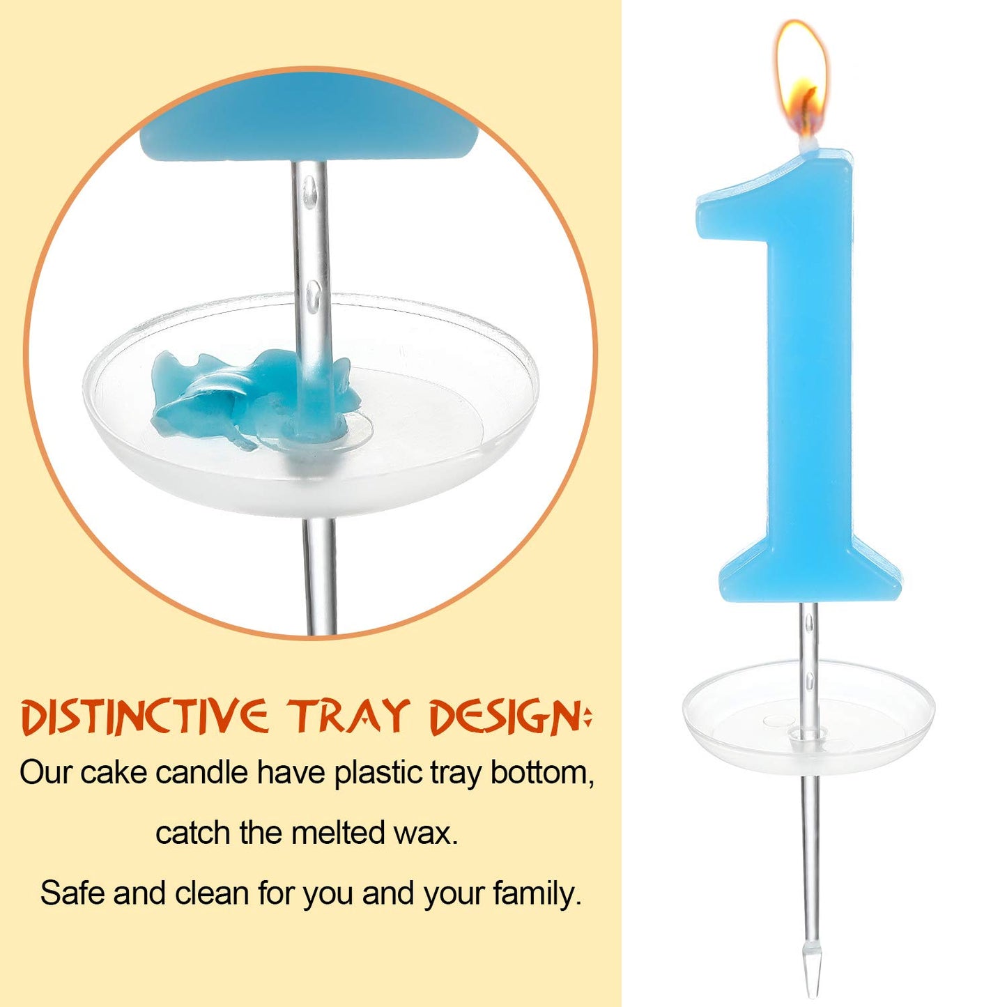 BBTO 12 Pcs Birthday Number Candle Cake Numeral Candles Christmas New Year Rainbow 0 - 9 Cake Topper Decoration for Birthday, Pa
