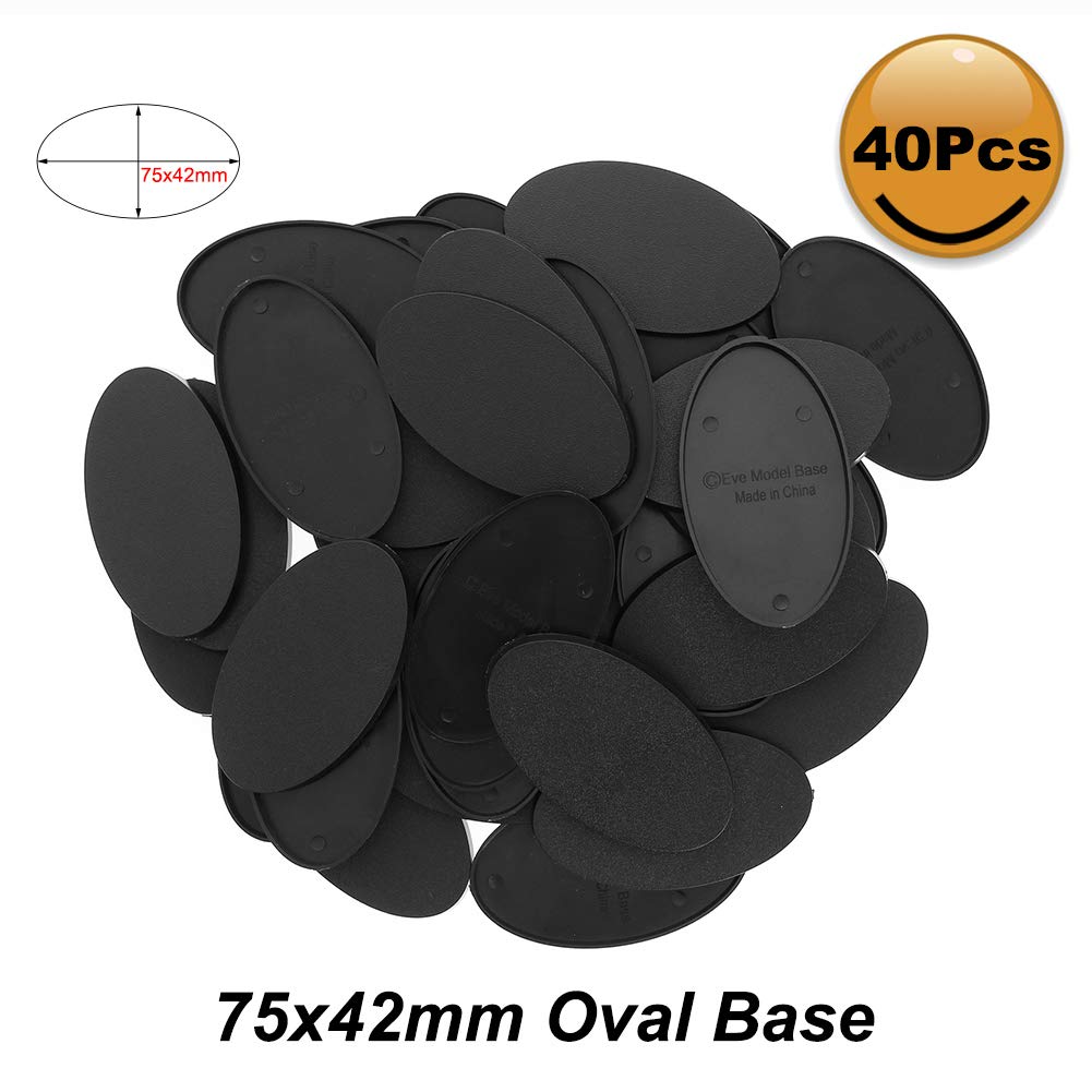 Evemodel Mb875 40Pcs Base 75X42Mm Or 2.95X1.65Inch Plastic Model Bases For Gaming Miniatures Or Wargames Table Games
