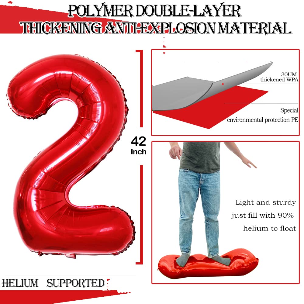 Goer 42 Inch 2025 Red Foil Number Balloons For 2025 New Year Eve Festival Party Supplies Graduation Decorations