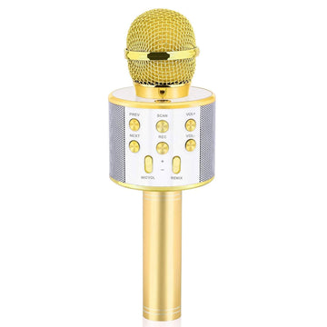 Dodosky Gifts For 4 5 6 7 8 9 10 11 12 Year Old Girls, Handheld Karaoke Microphone For Kids Fun Toys For 4-13 Year Old Girls Birthday Gifts For 5-13 Year Old Girls Boys Teens - Gold