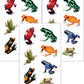 Playhouse Pack of Three Perforated Sticker Half-Sheets for Crafts, Trading & Collecting - Rainforest Frogs 1 Pack