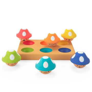 Sassy Mischievous Matching Mushrooms, Sorting Board, Social Emotional Learning Toy, Stem, 12+ Months
