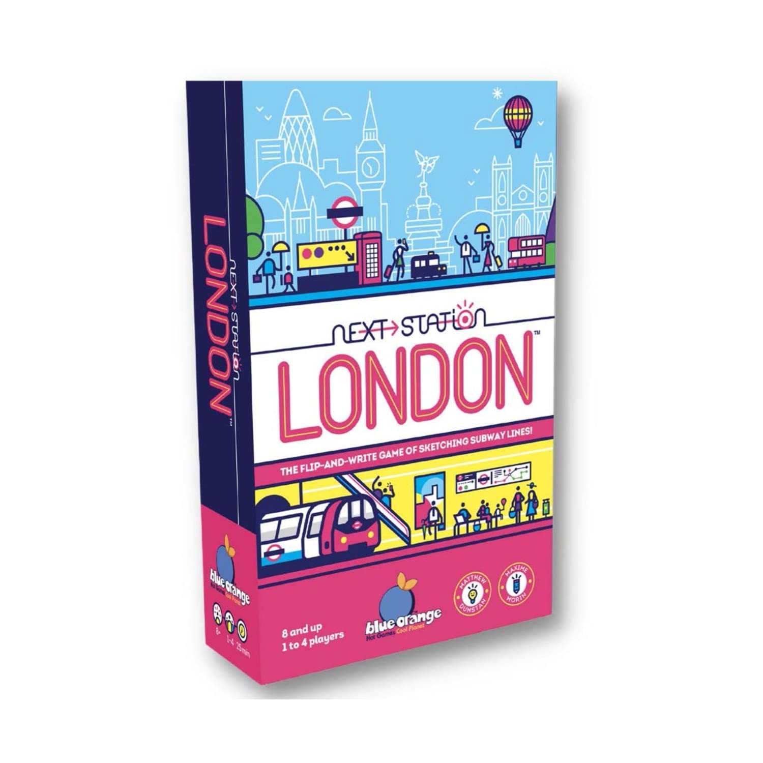 Blue Orange Games Next Station London Board Game - Family or mature-themed Strategy Flip and Write Game for 1 to 4 Players. Recommended for Ages 8 & Up. Spiel Des Jarhes 2023 Game of The Year Nominee.
