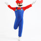 Aoibox Plumber Costume For Kids M&L Super Brothers Cosplay Boys Halloween Costumes Jumpsuit With Hat Mustache Rm