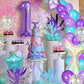 Msmancy Mermaid Birthday Decorations For Girls, 25Pcs Mermaid Party Supplies Set With Mermaid Tail, Shell, Star, Latex Balloons