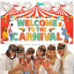 Katchon Xtralarge Welcome To The Carnival Banner - 72X44 Inch | Carnival Theme Party Decor, Backdrop & Games Decor
