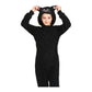 Leadtex Child Black Cat Costumes Zipper Cartoon Cat Onesie Pajamas Costume Halloween Cosplay Jumpsuit For Kids,S4-6