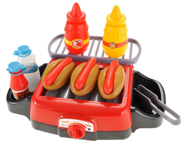 Hot Dog Roller Grill Play Set - Electric Stove Toy With Light & Sound | Pretend Play Kitchen Appliance For Kids | Fun Barbecue F