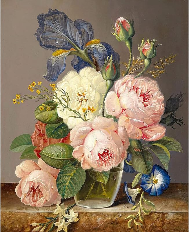 Trexee Pink Peony Vase Diy Acrylic Paint By Numbers Kit For Adults Kids Beginner Diy Oil Number Painting Kit Painting Acrylic Oi