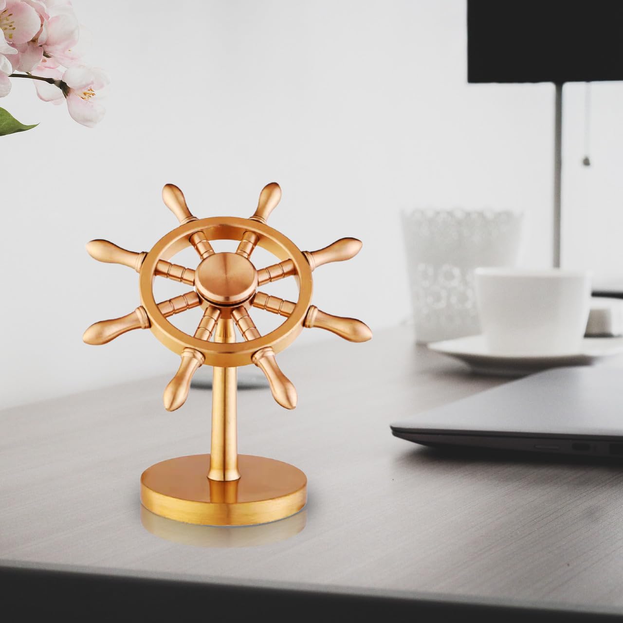 XQIGI Spinner Brass Boat Helmsman Puts  Creative Metal Fidget Spinner Crafts  Copper Extractor Artifact Detachable Gift for mature-themed Kids