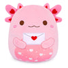 Mowatusy Valentines Day Plush - Axolotl Valentines Stuffed Animal,Cute Love Envelope Axolotl Plush Toy,Valentines Day Party Deco