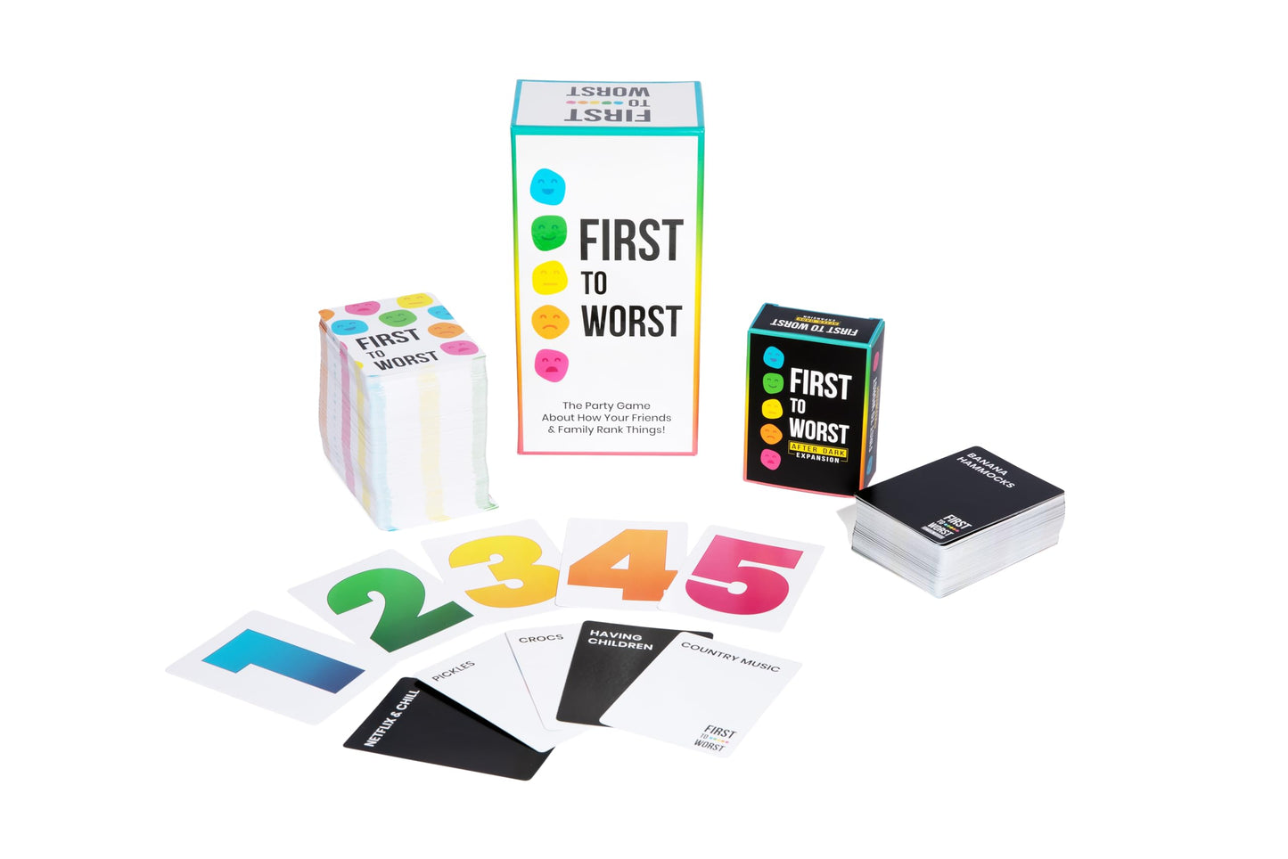 First To Worst Party Game + After Dark Expansion Set - The Card Game About How Your Friends & Family Rank Things - Adult Card Ga