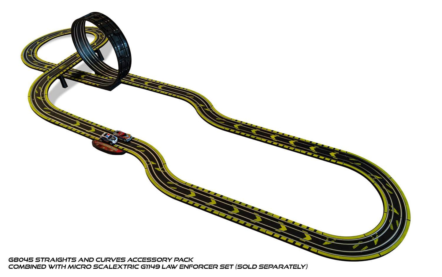 Micro Scalextric 1:64 Slot Car Track Extension Pack G8045 - 1.48m Plastic Straights & Curves