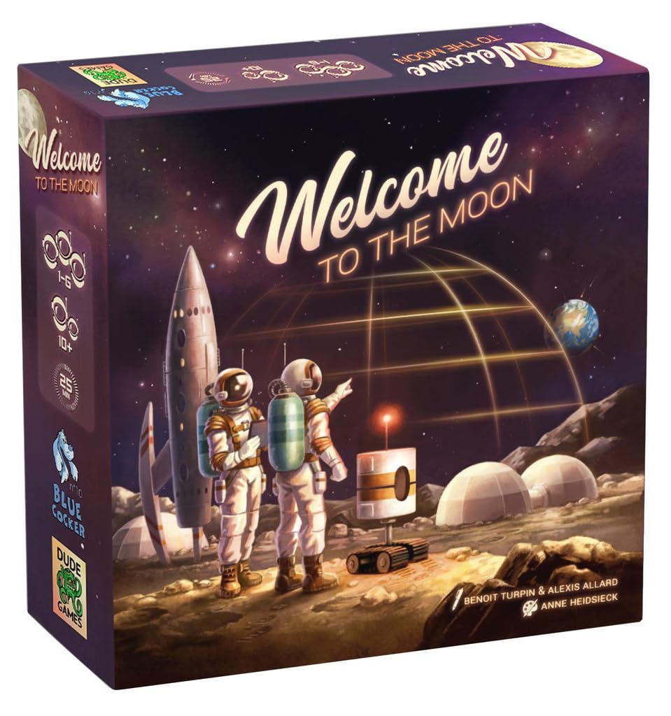 Blue Cocker Moon Board Game | Sci-Fi Strategy | 1-6 Players | Ages 10+ | Cardboard | Model WTMOON01