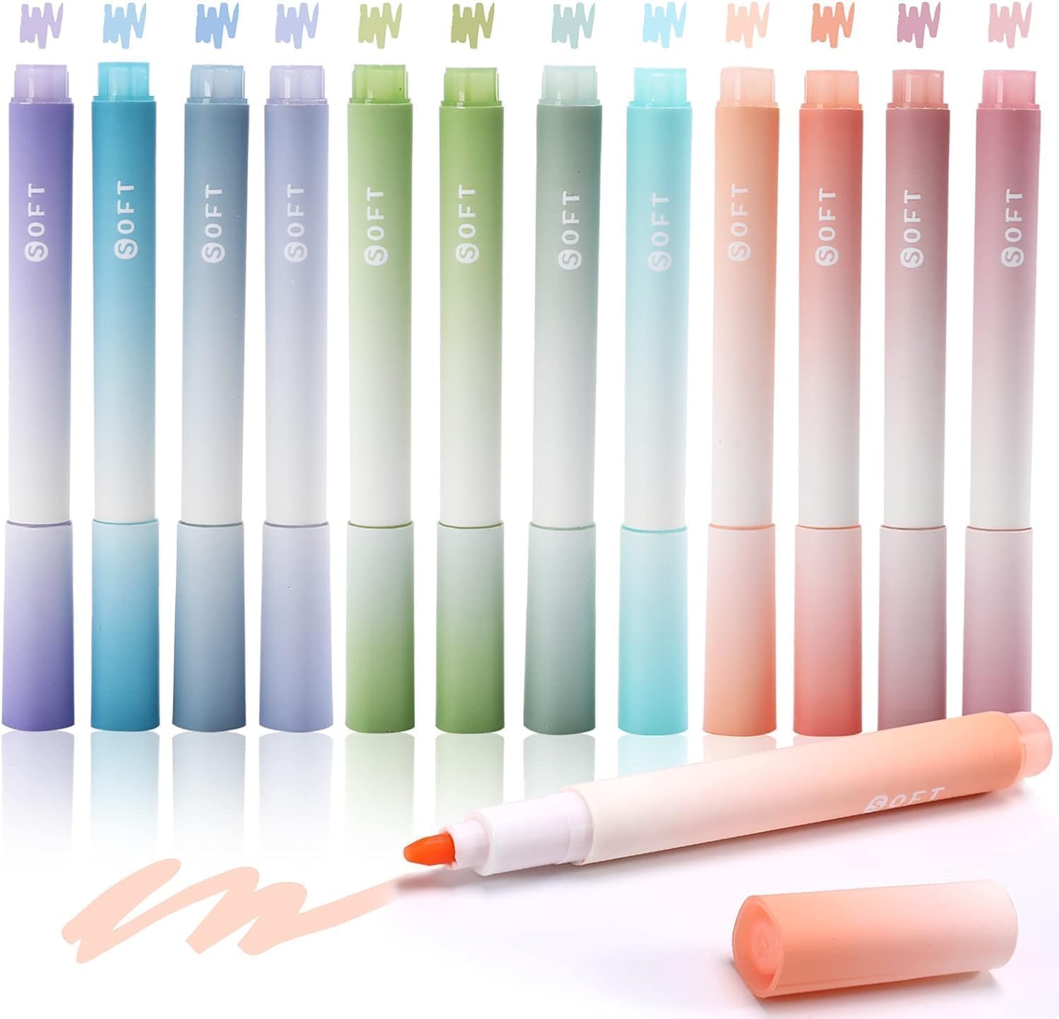 Coofandy Highlighter, Pack Of 12 Aesthetic Pastel Colours, Marker Pens Set, Highlighter Pen Pastel For Notes, Office, School Sup