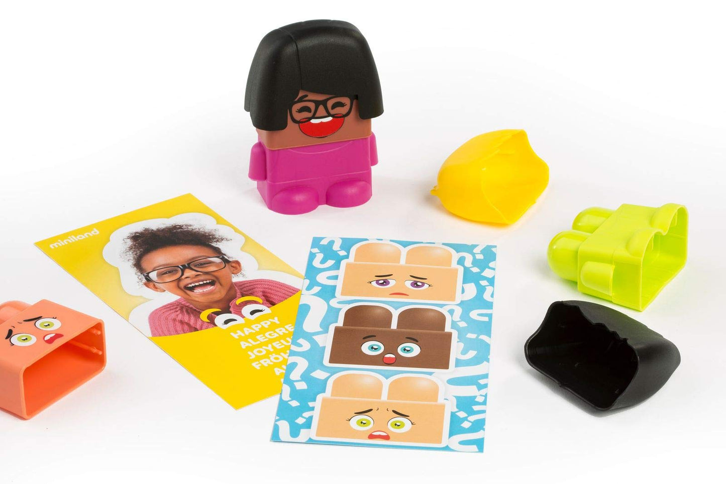 Miniland Emotiblocks, From Ages 2-6 Years, 1-6 Players, Social Awareness, Emotional Intelligence, Therapy Game, Diversity Play,