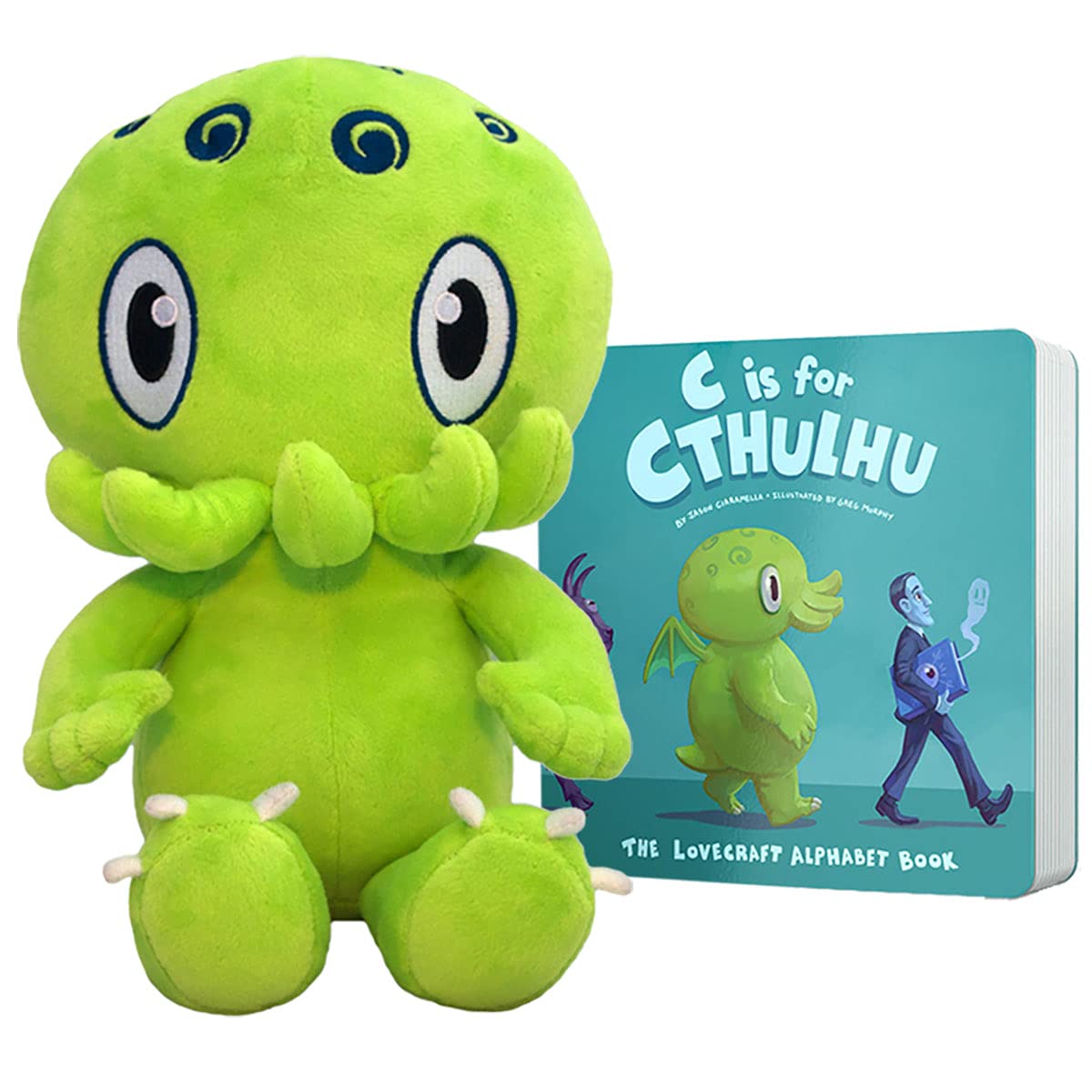 C Is For Cthulhu Board Book & Green Plush Bundle (Standard Plush, 12 Inches)