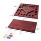 GSE Games & Sports Expert 4-Player Mancala Board Game, Folding Wooden Set with Multi-Color Glass Stones, Mahogany Finish