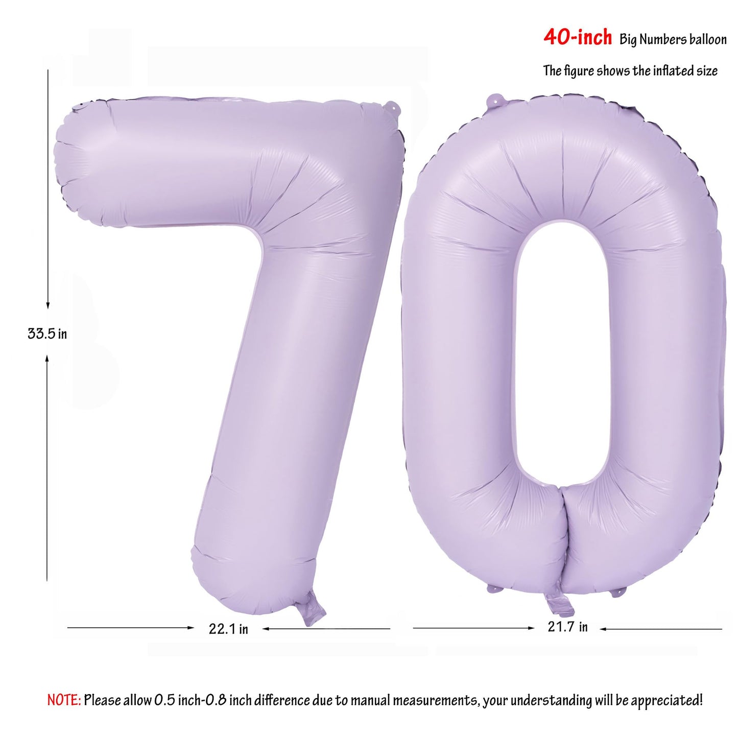 40 In Matte Purple Number Balloons Helium Foil Mylar Balloon Birthday Party Banquet Decoration Digital 70