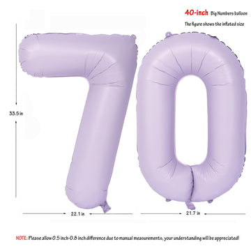 40 In Matte Purple Number Balloons Helium Foil Mylar Balloon Birthday Party Banquet Decoration Digital 70