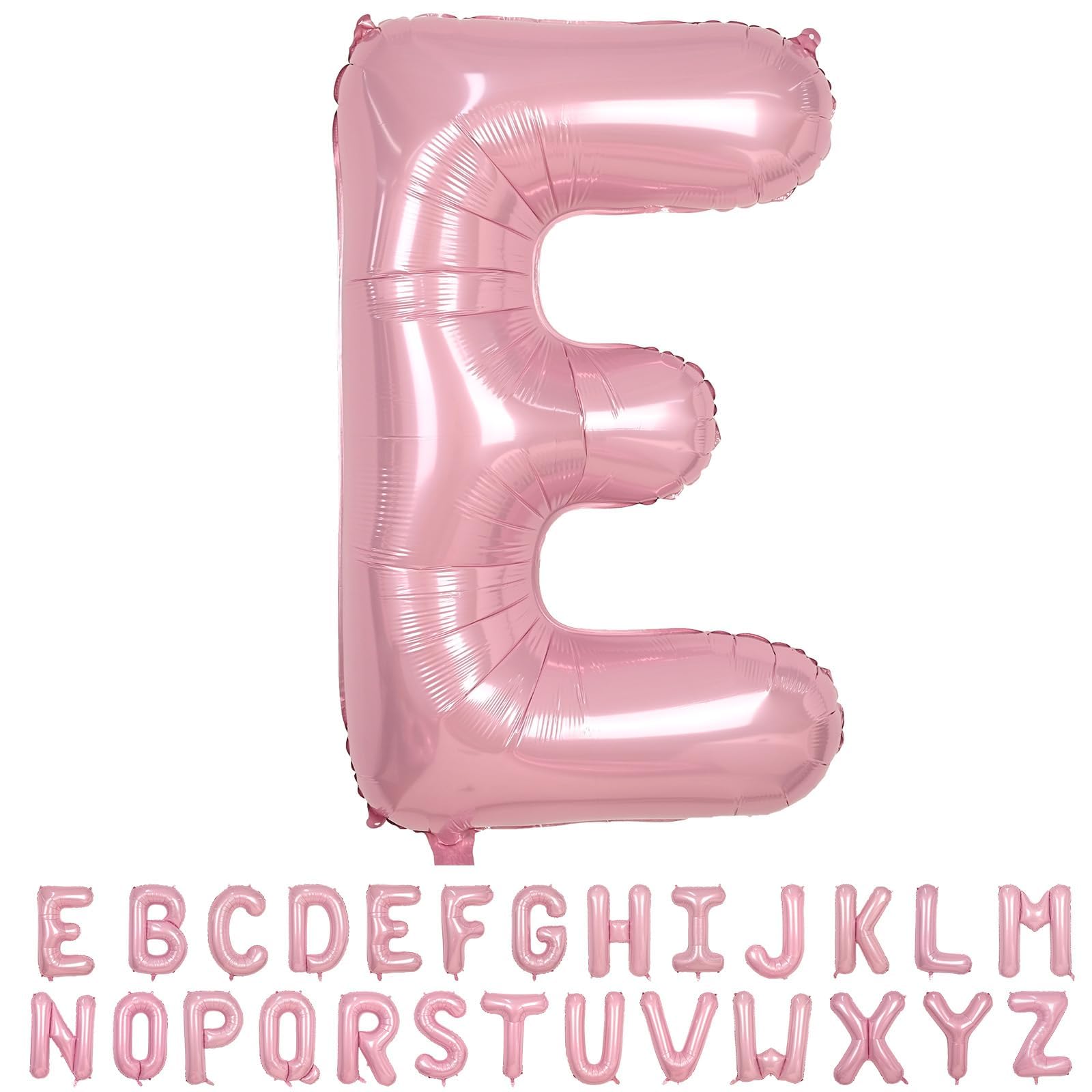 40 Inch Pink Letter Balloons, Large E Letter Balloons Foil Helium Balloon, Foil Big Single Alphabet E Balloon, Pink Letters for 