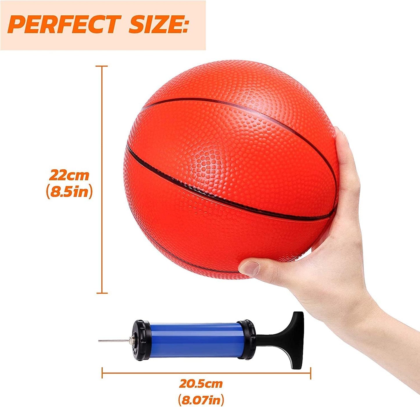 TNELTUEB Mini Basketball for Kids Replacement 3 Pack with enhanced Pump  Fits All Standard Swimming Pool Basketball Hoop Indoor Outdoor Pool Game Toy Water Games - Soft and Bouncy8.5 Inch