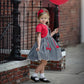 Ibtom Castle Little Girls Christmas Costume Mommy And Me Christmas Matching Outfit Strapless Plaid Dress With Velvet Cape Set Ki