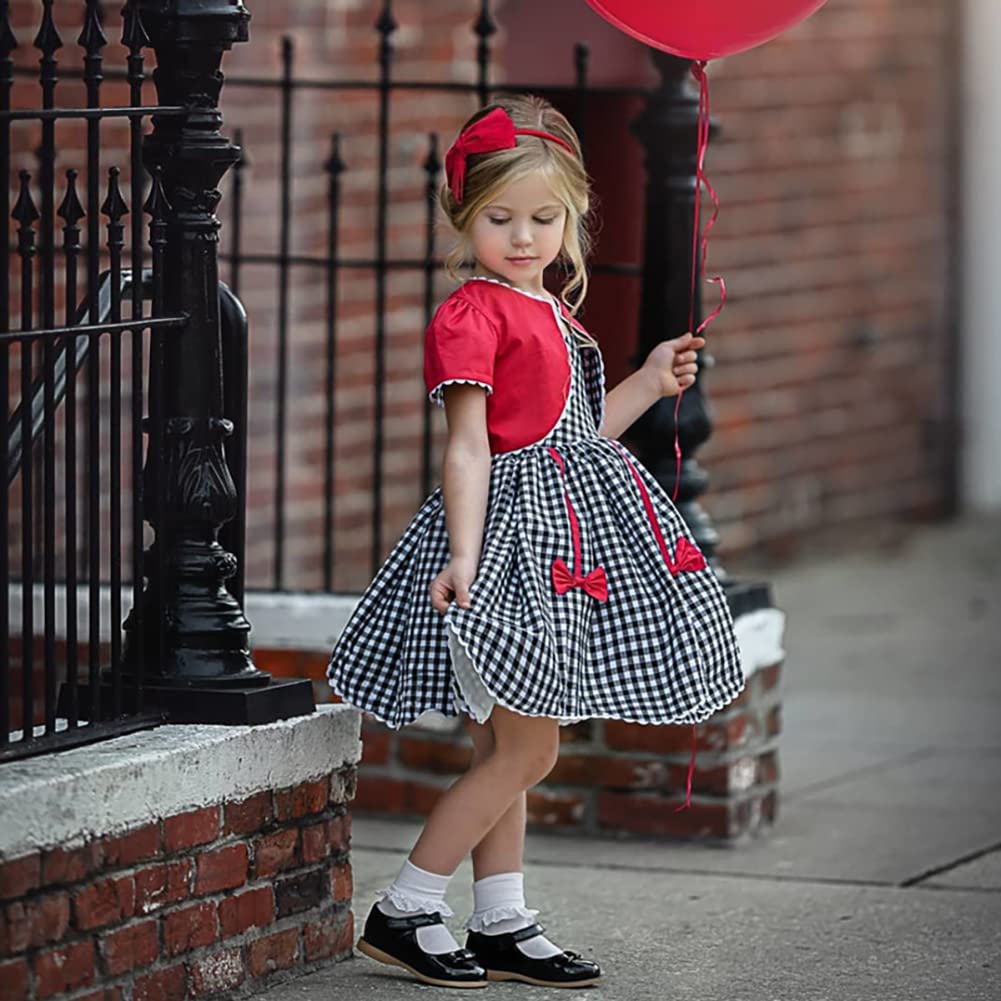 Little Girls Christmas Costume Mommy And Me Christmas Matching Outfit Strapless Plaid Dress With Velvet Cape Set Kids Dress Up Xmas Party Clothes Black White-Strapless 3-4 T