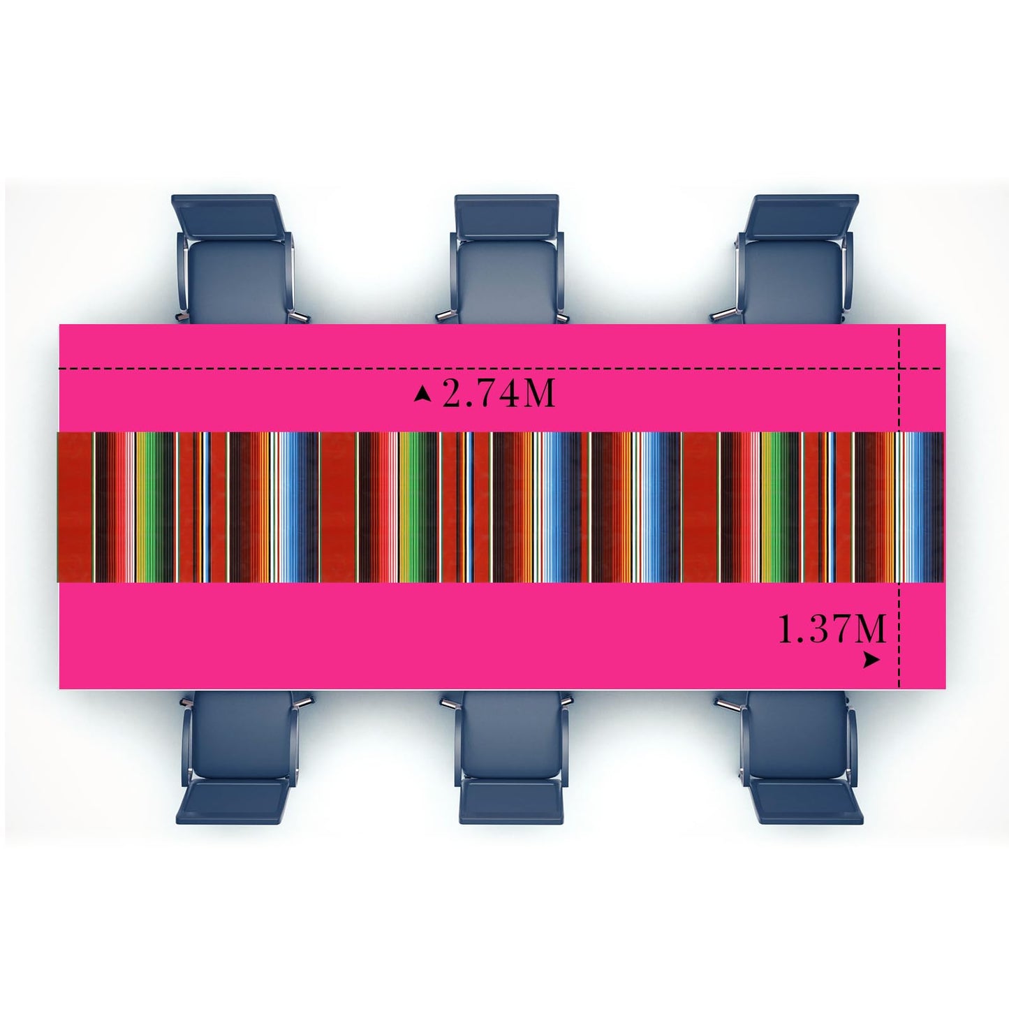 Remagr 6 Pcs Mexican Fiesta Tablecloth 54 x 108 Table Runner Plastic Fiesta Striped Table Cover for Taco Night Festive Mexican