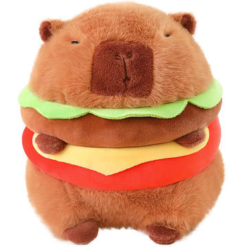 Elainren Kawaii Hamburger Guinea Pig Plush Toy Ultra-Soft Cheeseburger Capybara Stuffed Animals Dolls Gifts/11.8''