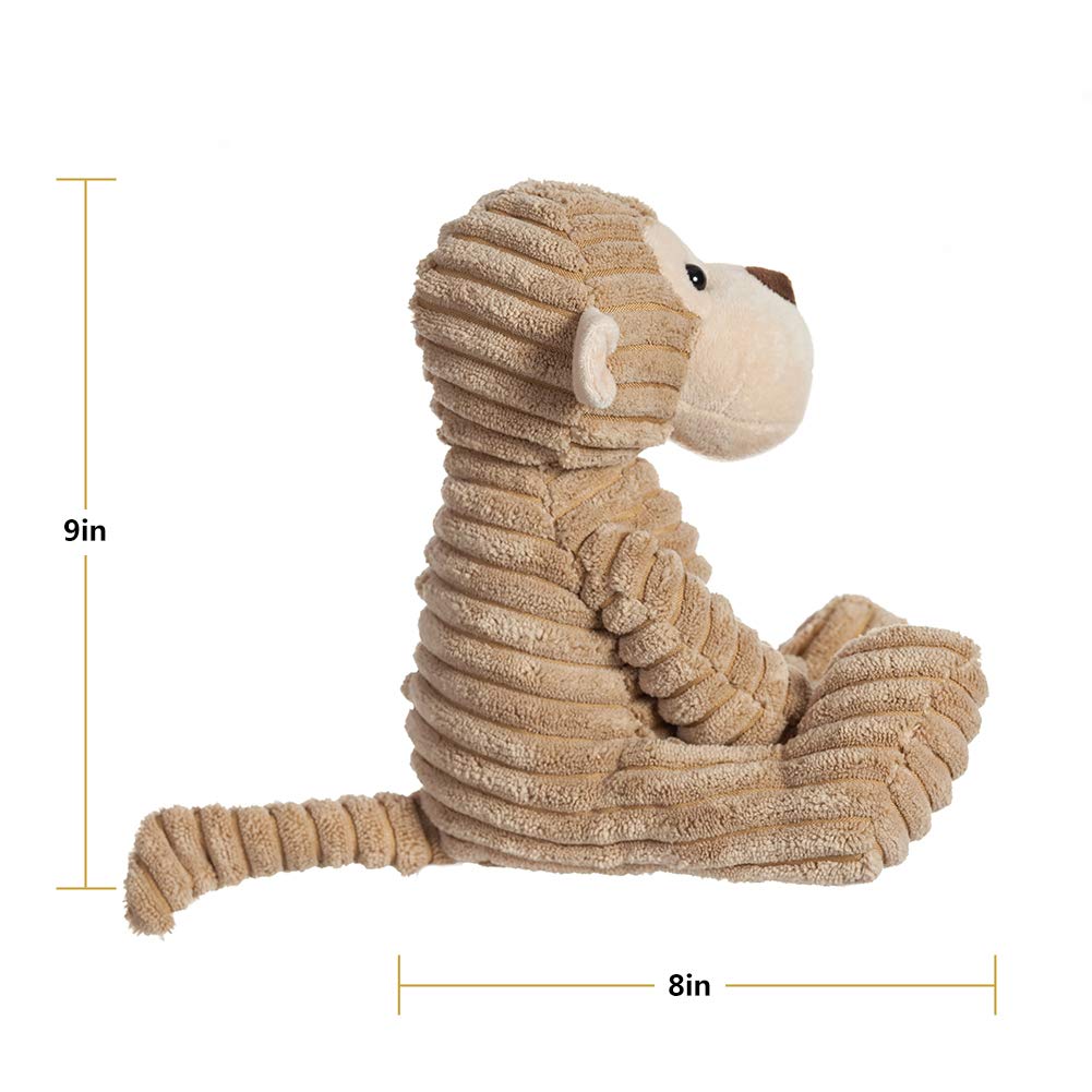 Apricot Lamb Toys Plush Corduroy Monkey Stuffed Animal Soft Cuddly Perfect For Child (Corduroy Monkey 8.5 Inches)