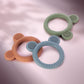 Eascrozn Baby Teething Toys Set of 3, BPA Free Silicone Bear Ring, Soft Textured for 0-12 Months, Soothing Relief for Sore Gums