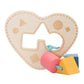 Atorse Montessori Wood Shape Sorting Building Blocks For Preschool Educational Toy Heart