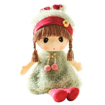 Plush Baby Doll Girl With Clothes, 17.7 Sweetheart Rag Doll Cozy Cuddle Soft Baby Doll For Kids Babies,Plush Stuffed Toy With Hat Skirt Plush Toy Baby Girls Sleeping Partner Doll Xmas Birthday Gift
