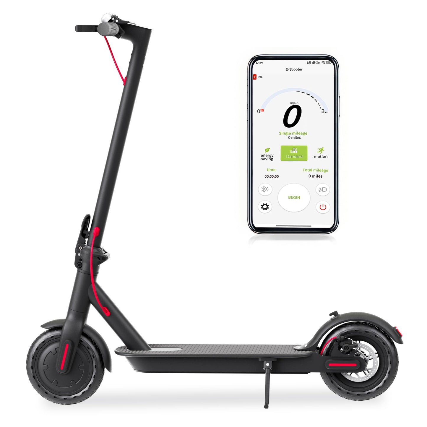 Electric Scooter Adults, 19Mph, 500W Top Motor Folding Fast E Scooter, 21 Miles Long Range 8.5'' Solid Tires, For Commuting With