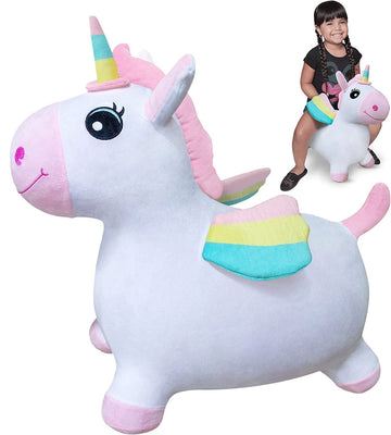 Waliki Bouncy Horse Hopper | Inflatable Hopping Horse For Girls | Jumping Horse (Unicorn) | Birthday Gift For 18 Months 2 3 4 Year Old Kid Toddler