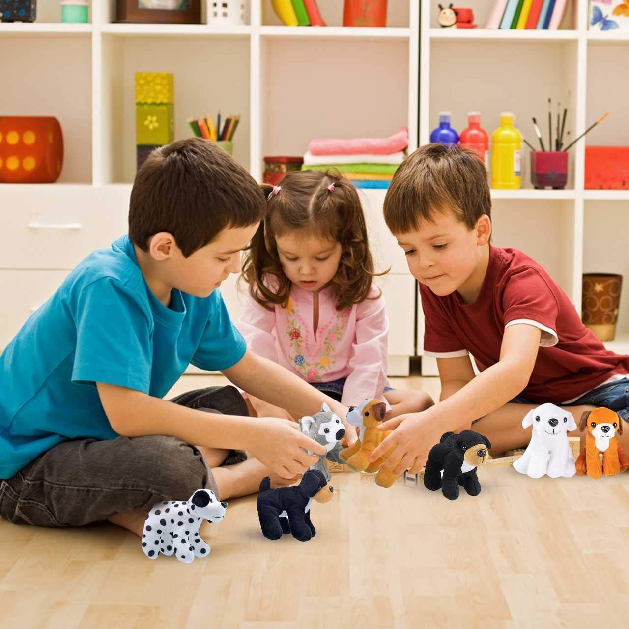 Bulk Plush Puppy Dog Stuffed Dog Animal Toys | Variety Pack Made Of Soft Plush ● Great As A Party Favor, Gift, Or Companion ● Pretend Play For Kids ● 1 Or 2 Dozen Puppy Assortment (12 Pack)