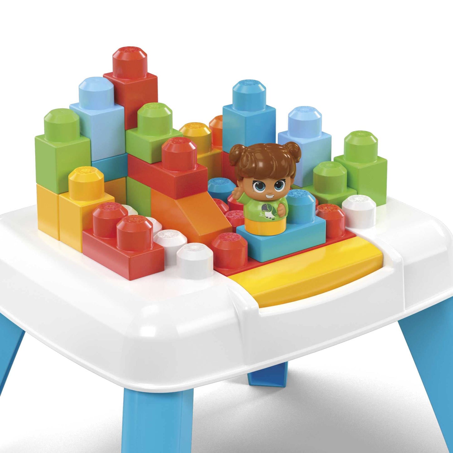 Mega BLOKS Build ‘n Tumble Activity Table Toy Set, 25 Pieces, Multicolor, Model HHM99, Ages 1+
