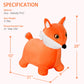 INPANY Bouncy Horse  Fox Hopper Toys  Toddlers Bouncing Animal Hopping  Plush Bounce Buddies  Inflatable Ride on Rubber Bouncer  Indoor Outdoor Birthday Gifts Toy for 2 3 4 Year Old Girls Boys