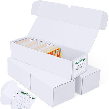 Joyoumess Trading Card Storage Box, Cardboard Storage Boxes With Dividers For Baseball, Sports, Game, Playing Card Collection Or