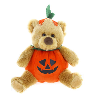 Plushland Halloween Plush Stuffed Animal Teddy Bear In Pumpkin Costume- Soft Toy - Gifts For Kids - 9 Inches