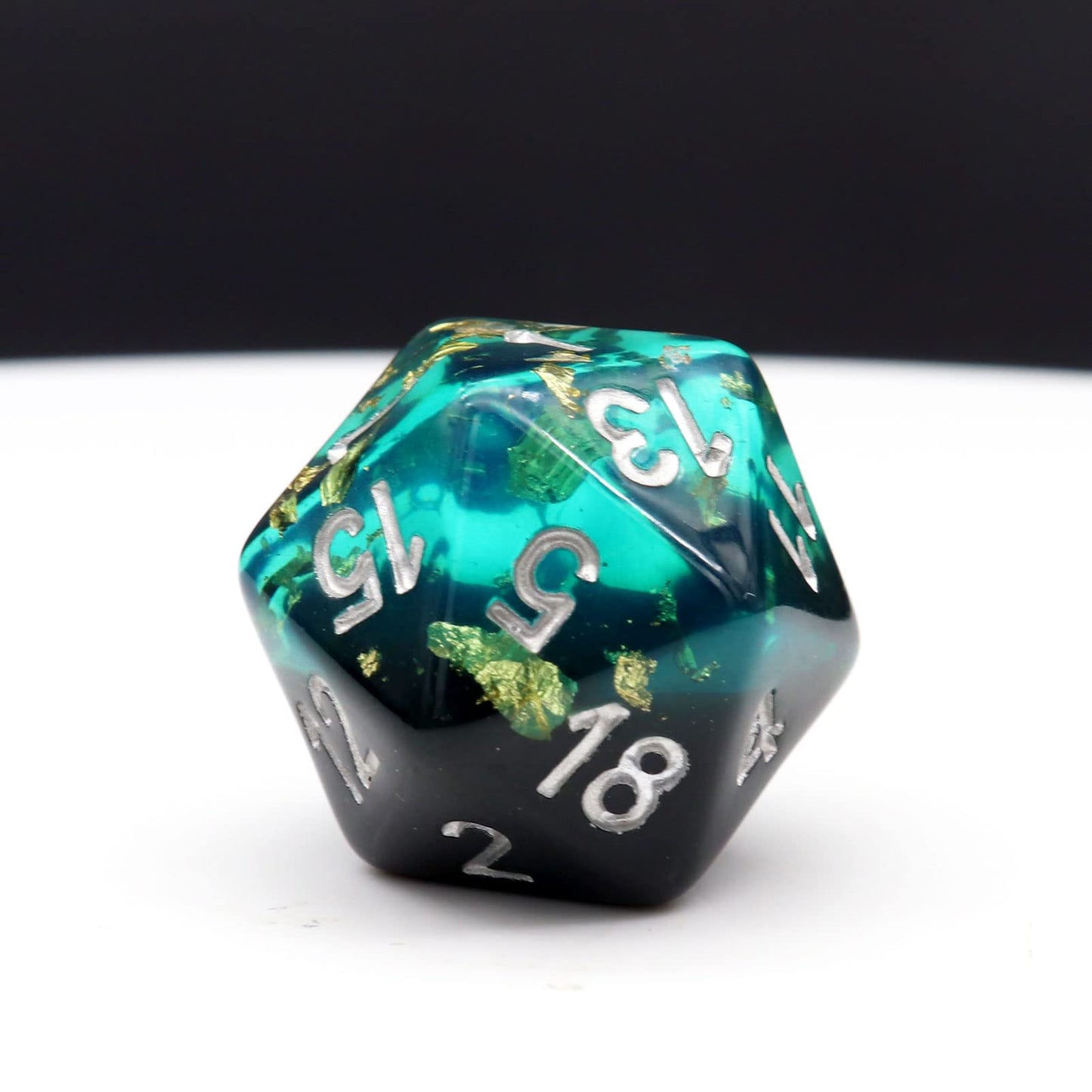 Haxtec DND Dice Set Blue Black Resin Dice Set Gold Foil Flakes D&D Polyhedral Dice for Roleplaying RPG Dungeons and Dragons