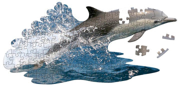 Madd Capp Puzzles Jr. - I Am Lil Dolphin - 100 Pieces - Animal Shaped Jigsaw Puzzle