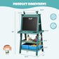 Honey Joy Art Easel For Kids, 3-In-1 Double-Sided Wooden Toddler Easel W/Magnetic White Board & Chalkboard, Paper Roll, 2 Storage Bins, Painting Dry Erase, Kids Easel For Boys Girls Aged 3+ (Blue)