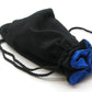 5'X8' Black Velvet Dice Bag With Blue Satin Lining